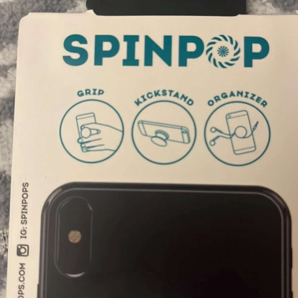 Marble Phone Grip - White and Gold